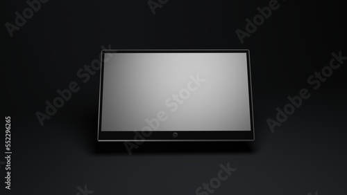 Tablet screen 3D rendering. Device mockup. Touchscreen display. Realistic tablet mockup