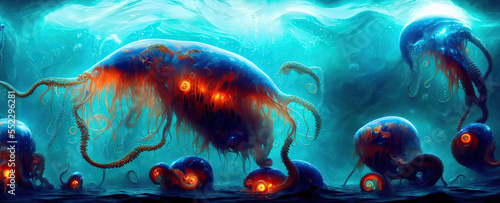 Fantasy underwater world wi...