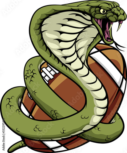 A cobra snake American football sports team cartoon animal mascot
