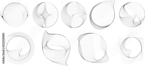 Abstract oval Lines Background with geometric circles . Vector rotating ellipse Line Design . Poster template . Concentric circles logo .Minimal art 