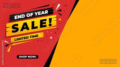 Year End Shopping Day Sale Banner Template with Copy Space	