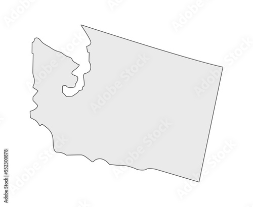 US state map. Washington outline symbol. Washington state border. Vector stock illustration.