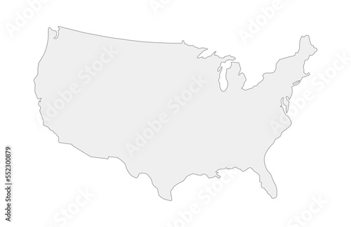 US state map. America outline symbol. America borders. USA border. Vector stock illustration.
