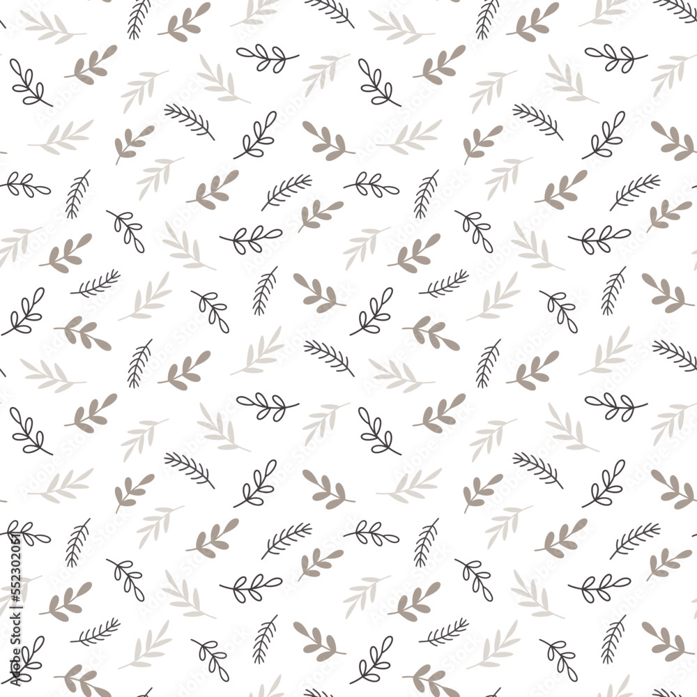 Christmas seamless pattern with floral elements Christmas seamless pattern with floral elements
