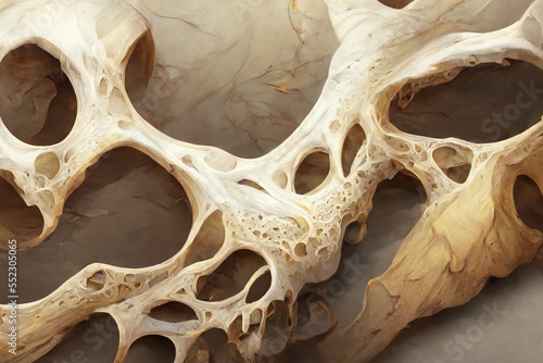 Macro view of bone structure illustration.