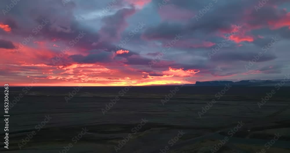 beautiful sky with rose, peach and blue clouds in iceland during sunset beautiful sky with rose, peach and blue clouds in iceland during sunset