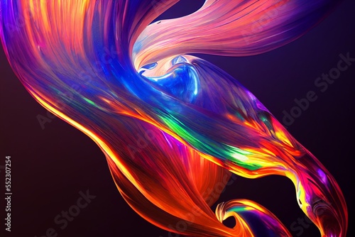 イラスト カラフル アート 流体 気体 流れ 抽象 曲線
