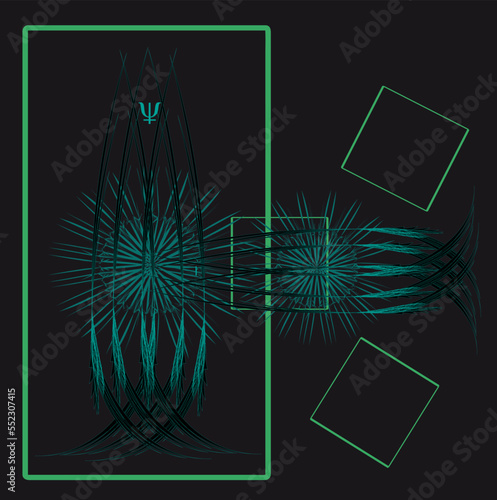 Neptune, Algae, abstract composition. Pattern. Wallpaper Design. Avant-garde art. Modern. Contemporary trendy vector illustration