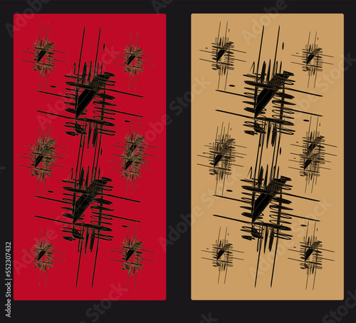 Red and beige abstract composition. Pattern. Wallpaper Design. Avant-garde art. Modern. Contemporary trendy vector illustration