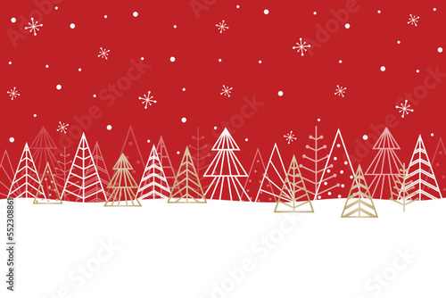 Winter background with Christmas trees. Vector illustration