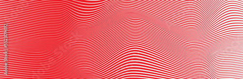 Curved wave lines pattern on white background. Wave striped lines pattern for backdrop and wallpaper template. Simple curved lines with repeat stripes texture. Striped background, vector