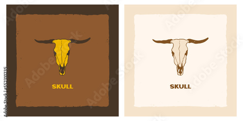 Bull skull southwestern art sketch doodle illustration photo