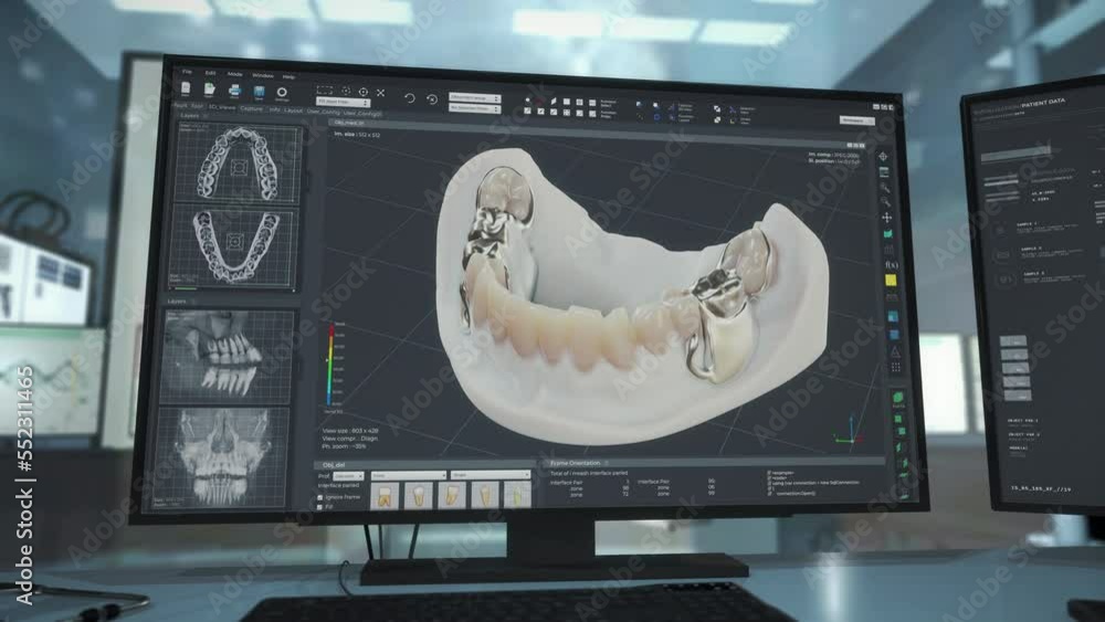 Medical dental system virtually restoring the injured jaw. Medical