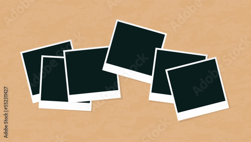 Blank Instant Picture Frames on Wall Template