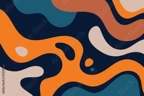 Groovy retro psychedelic with colorful waves. Vector illustration in background texture style retro 60s 70s 90s
