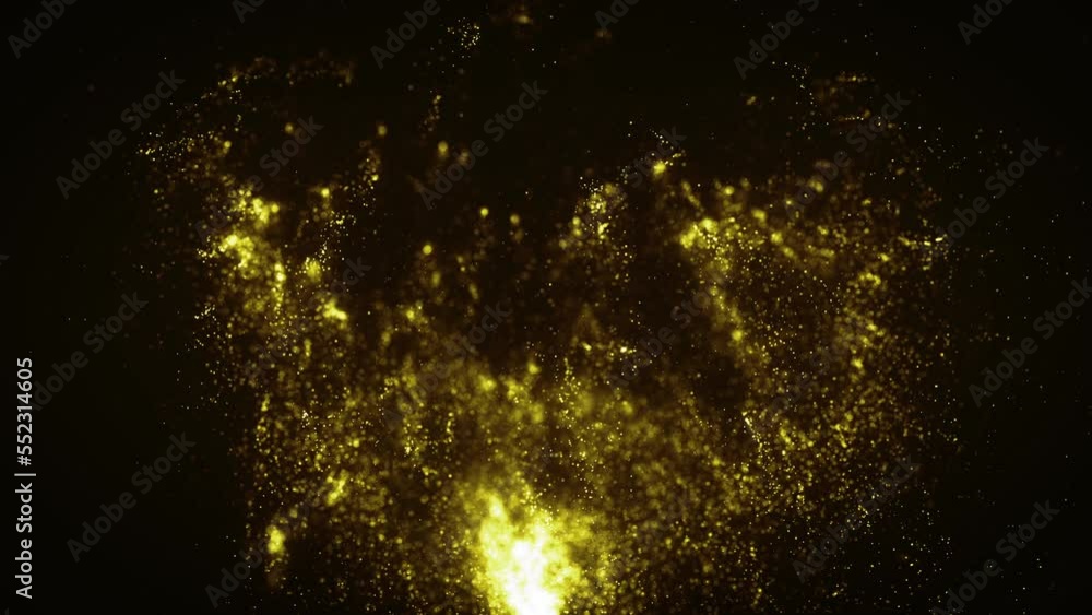 Abstract Gold Particles Rising Background/ 4k animation of an abstract ...