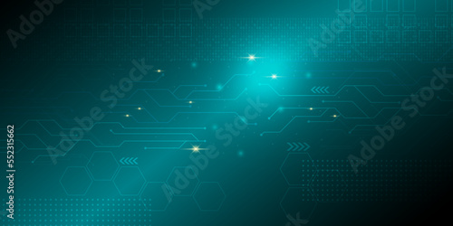 Abstract circuit,high technology dark blue color background. Hi-tech digital technology concept