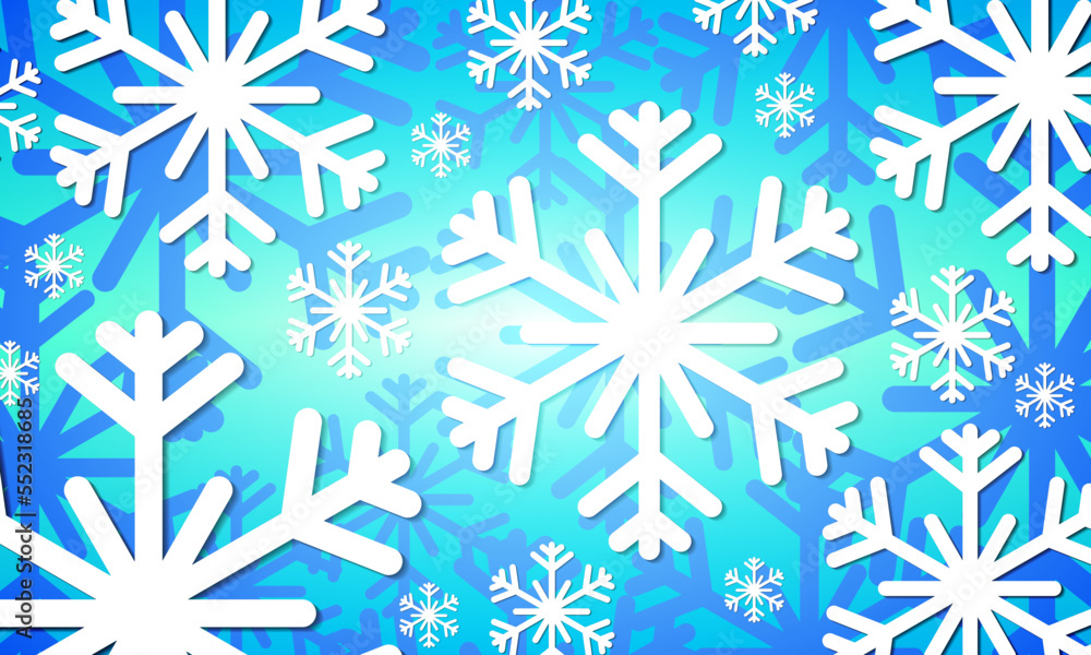 Fototapeta premium Snowflakes with shadow. on violet blue background Christmas background design. New Year. Vector illustration.