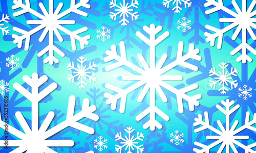 Snowflakes with shadow. on violet blue background Christmas background design. New Year. Vector illustration.