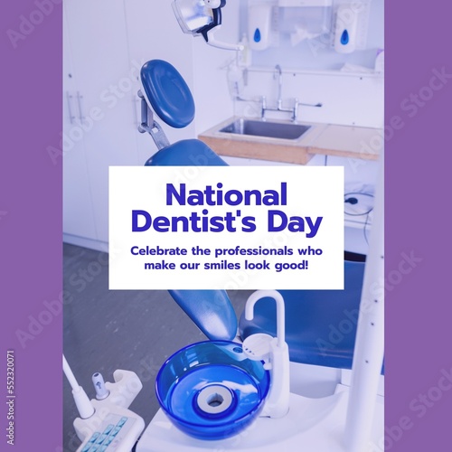 Composition of national dentist's day text and dentist's surgery