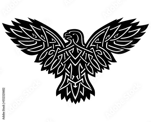 Celtic Eagle Line Art Silhouette Illustration