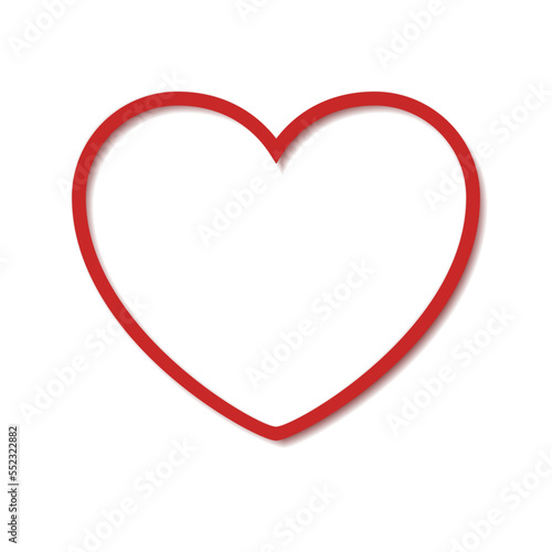 Red heart on white backgrou...