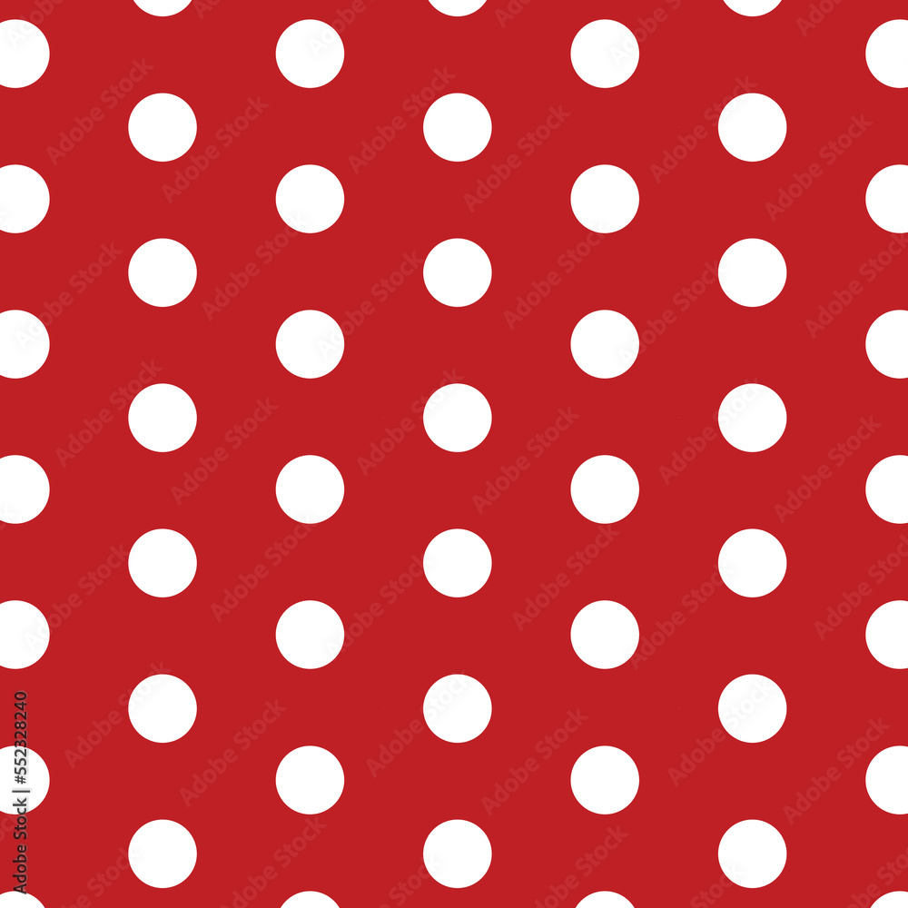 seamless christmas red polka dots vector pattern swatch