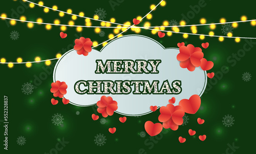 Merry Christmas sale background with  red hearts. Vector illustration. Wallpaper.flyers, invitation, posters. Images vectorielles