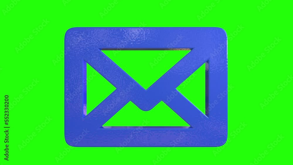 Blue Wiggle, Floating 3D Message Icon on Green Background Blue Wiggle, Floating 3D Message Icon on Green Background