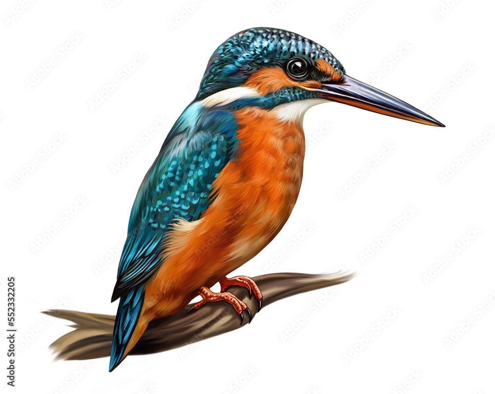 bird kingfisher, Alcedo atthis - obrazy, fototapety, plakaty 