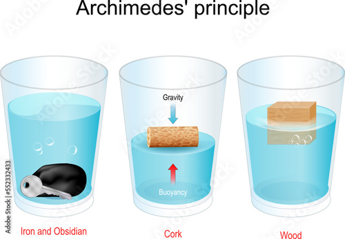 Archimedes Principle. Experiment. Density, Gravity, Buoyancy