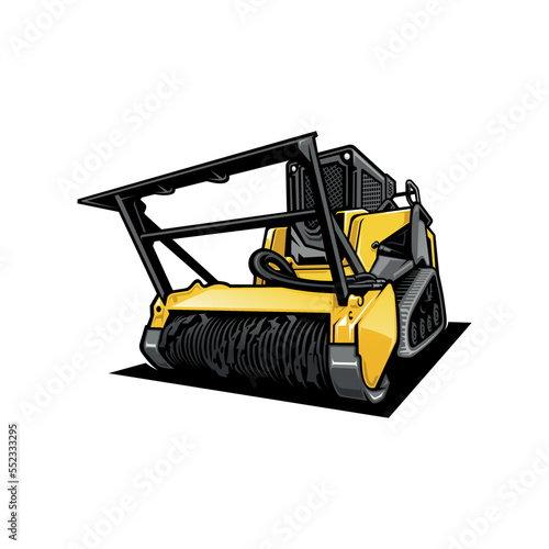 forestry mulching machine isolated illustration vector