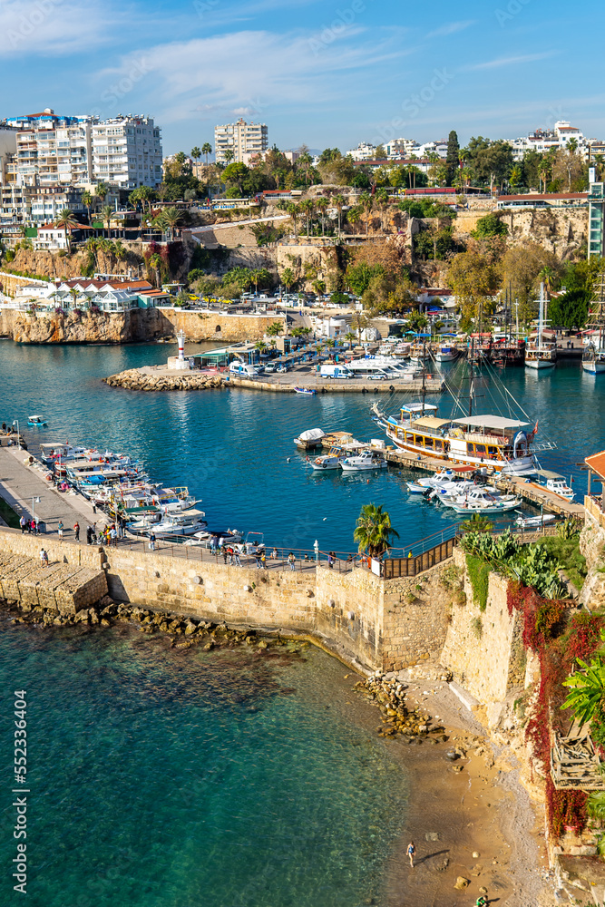 antalya, turkey old town kaleici. view of the port country