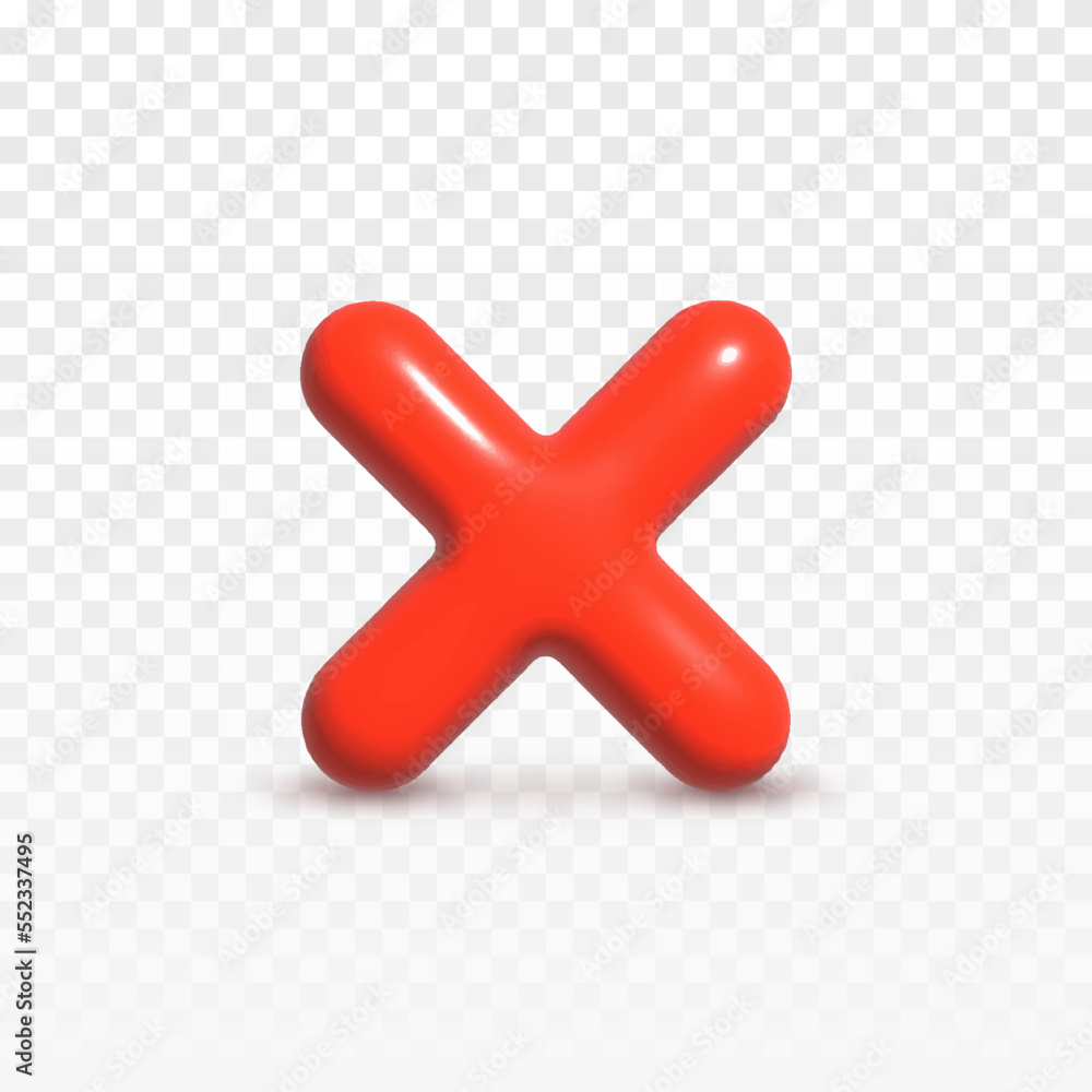 Obraz premium Vector red cross on an isolated transparent background. Red cross png. Symbol of prohibition, cancellation of png. Symbol of disapproval, mistakes.