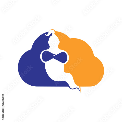 Genie Logo Design. Magic Fantasy genie concept logo.