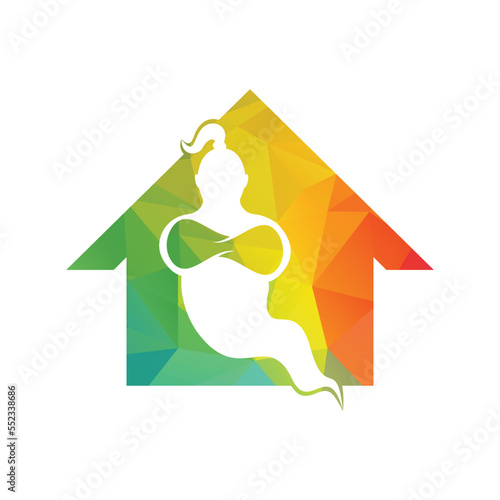 Genie Logo Design. Magic Fantasy genie concept logo.