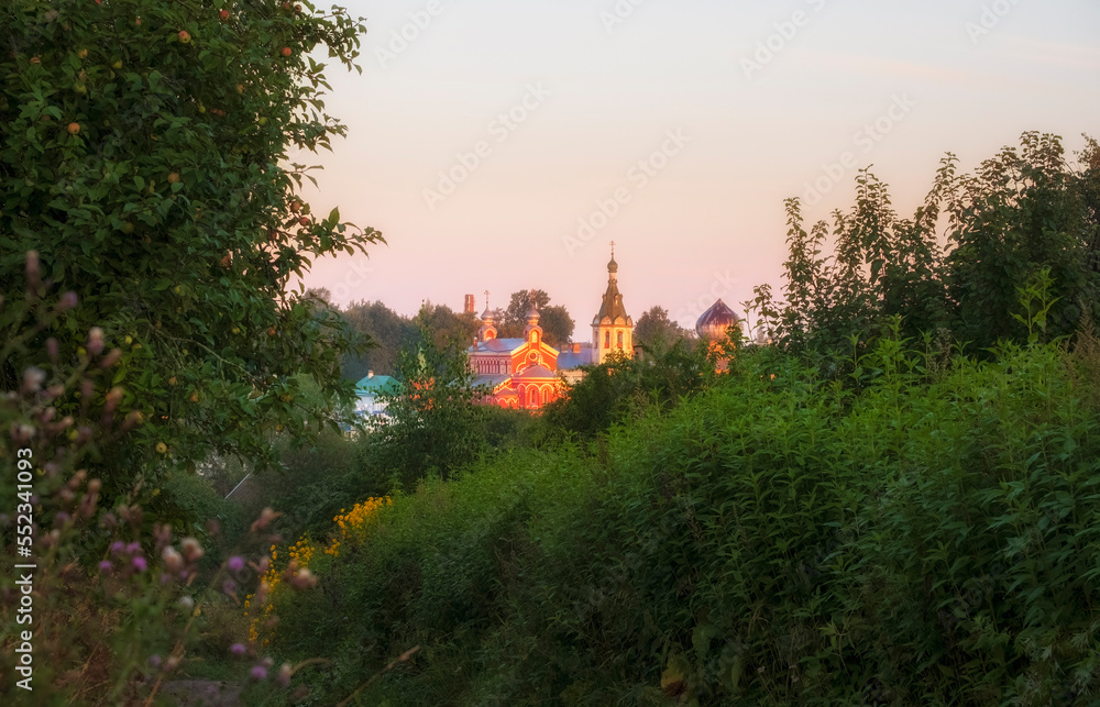 Nikolsky Monastery in ancient town of Staraya Ladoga in summer