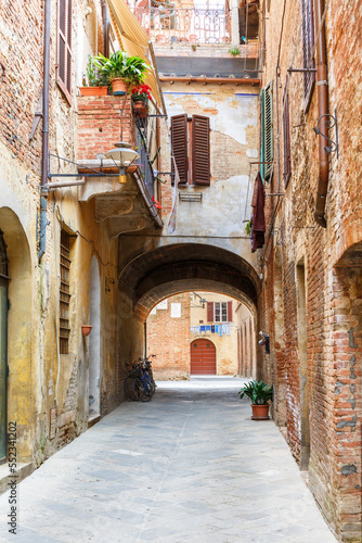 Backstreet in an Italian village with houses