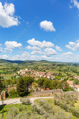 Landscape view of the city of San Gimignano in Tuscany