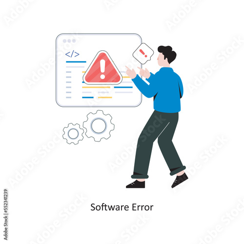 Software Error Flat Style Design Vector illustration. Stock illustration 