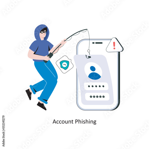 Account Phishing Flat Style Design Vector illustration. Stock illustration 