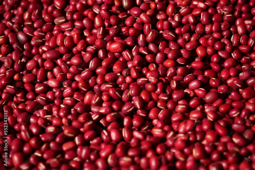 Adzuki Beans or Japanese Red Beans in nature background. Adzuki Beans or Japanese Red Beans in nature background.