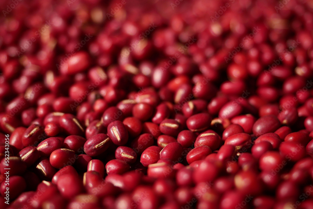 Adzuki Beans or Japanese Red Beans in nature background. Adzuki Beans or Japanese Red Beans in nature background.