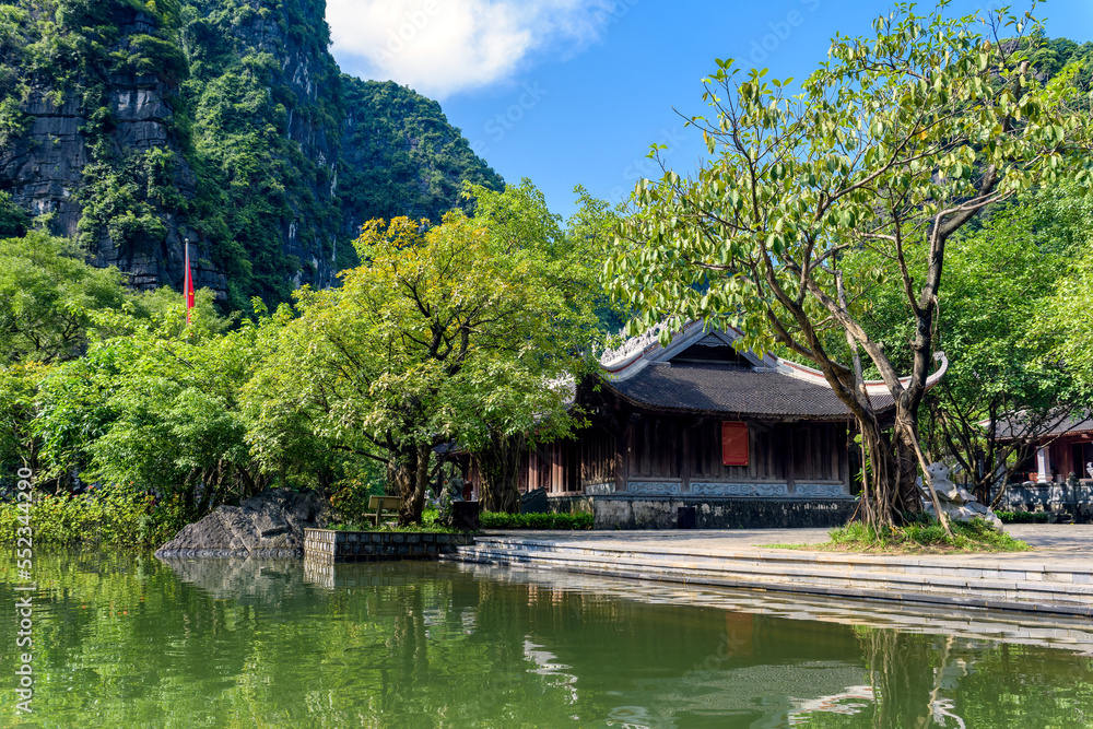 An ancient temple in Trang An tourist complex, Ninh Binh province, Vietnam. Trang An is recognized by Unesco as a world cultural heritage.