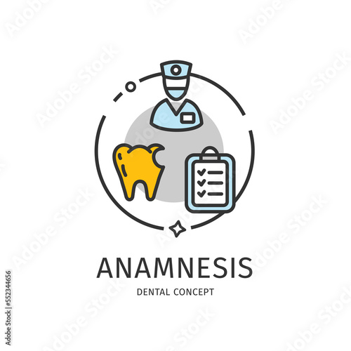 Dental Thin Line Icon Concept. Vector