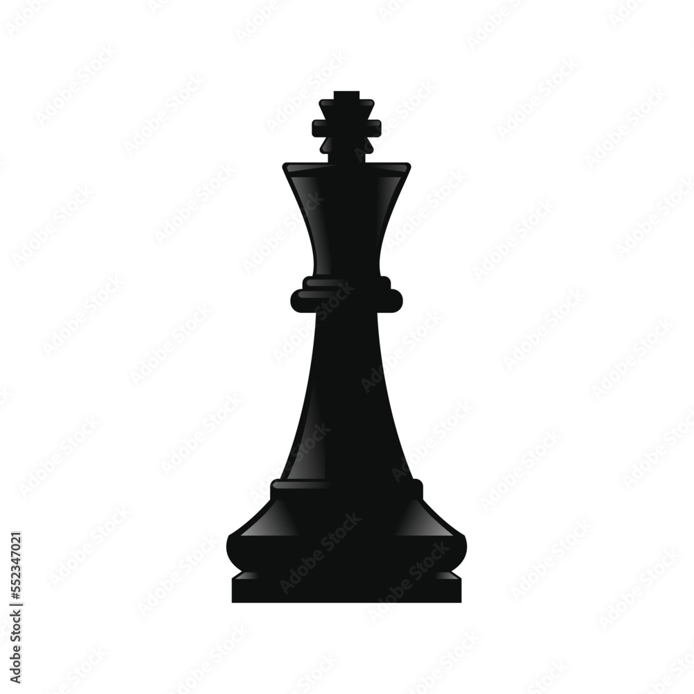 black King Chess pieces on a white background black King Chess pieces on a white background
