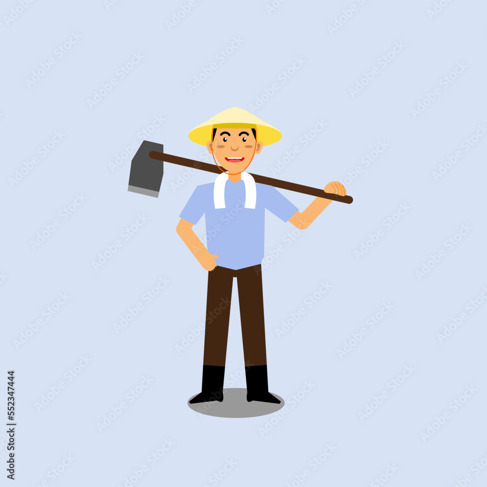 Vector illustration of an Asian farmer Vector illustration of an Asian farmer