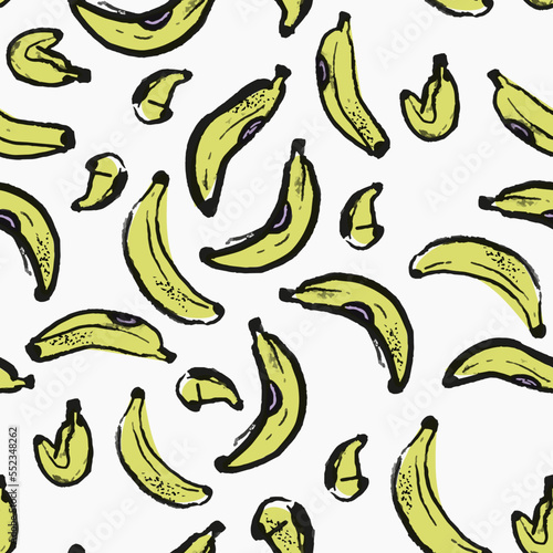 Seamless pattern tropical bananas. Vector illustration.Perfect for wallpapers, web page backgrounds, surface textures, textile.