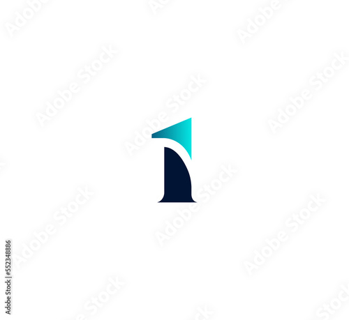 Number 1 logo design template elements. Modern abstract digital alphabet letter logo. Vector illustration.