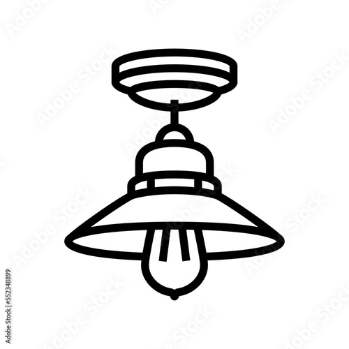 bulb lamp ceiling line icon vector. bulb lamp ceiling sign. isolated contour symbol black illustration